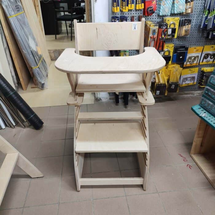⁦כיסא האכלה מתכוונן לילדים מעץ בירץ'⁩ – תמונה ⁦2⁩