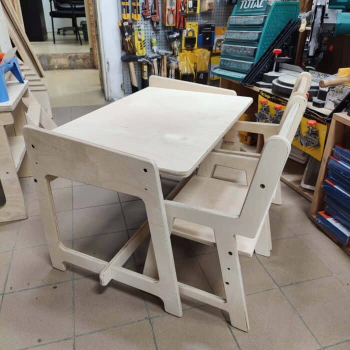 ⁦סט שולחן + 2 כיסאות מתכווננים לגן ילדים⁩ – תמונה ⁦1⁩
