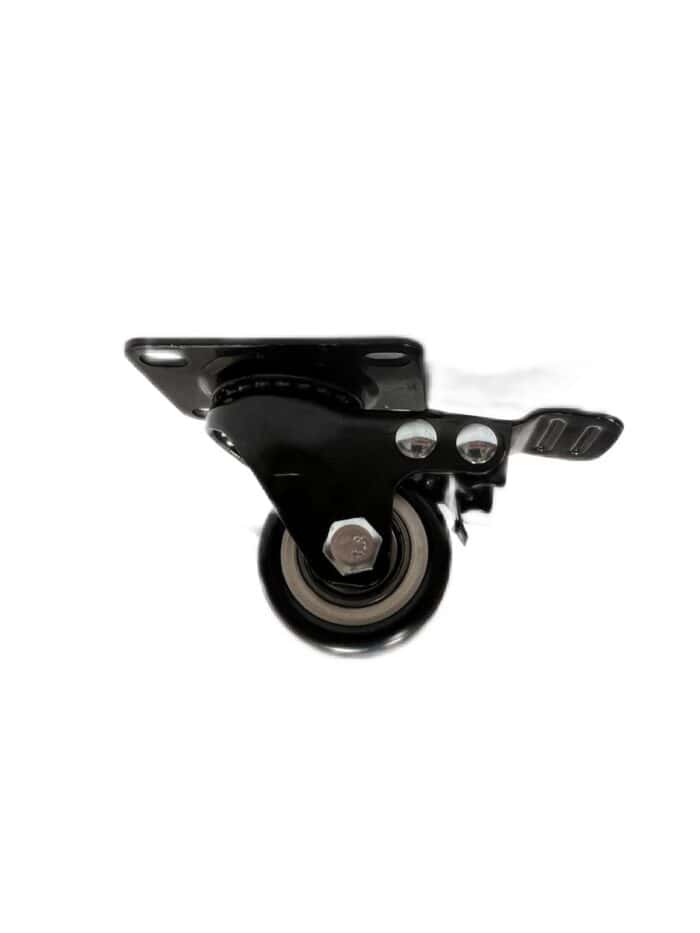 ⁦גלגל פלטה שחור 1.5" + מעצור  40 kg⁩ – תמונה ⁦1⁩