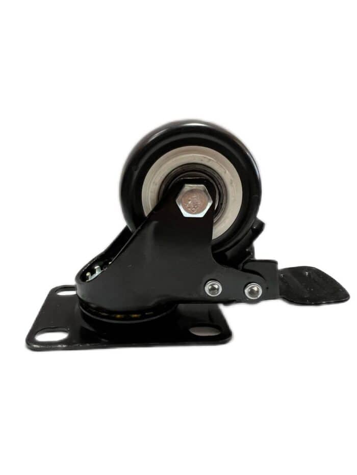 ⁦גלגל פלטה שחור 2" + מעצור 50 kg⁩ – תמונה ⁦1⁩