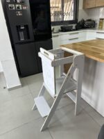 ⁦מגדל למידה מתקפל פורמייקה לבנה דגם צליל⁩ – תמונה ⁦2⁩