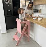 מגדל למידה פורמייקה ורודה לבנות דגם עילי מתקפל
