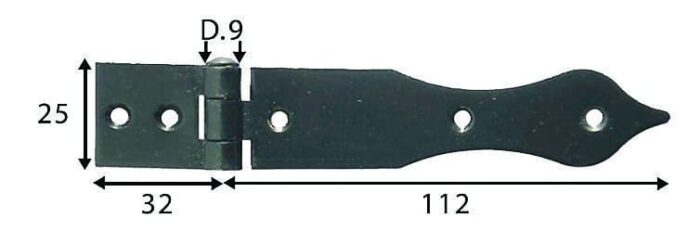 ⁦ציר כנף שחור 32+112X25 מ"מ⁩ – תמונה ⁦1⁩